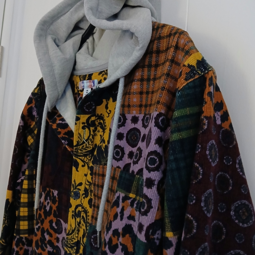 Corduroy Multi Print Patchwork Shacket - image 8